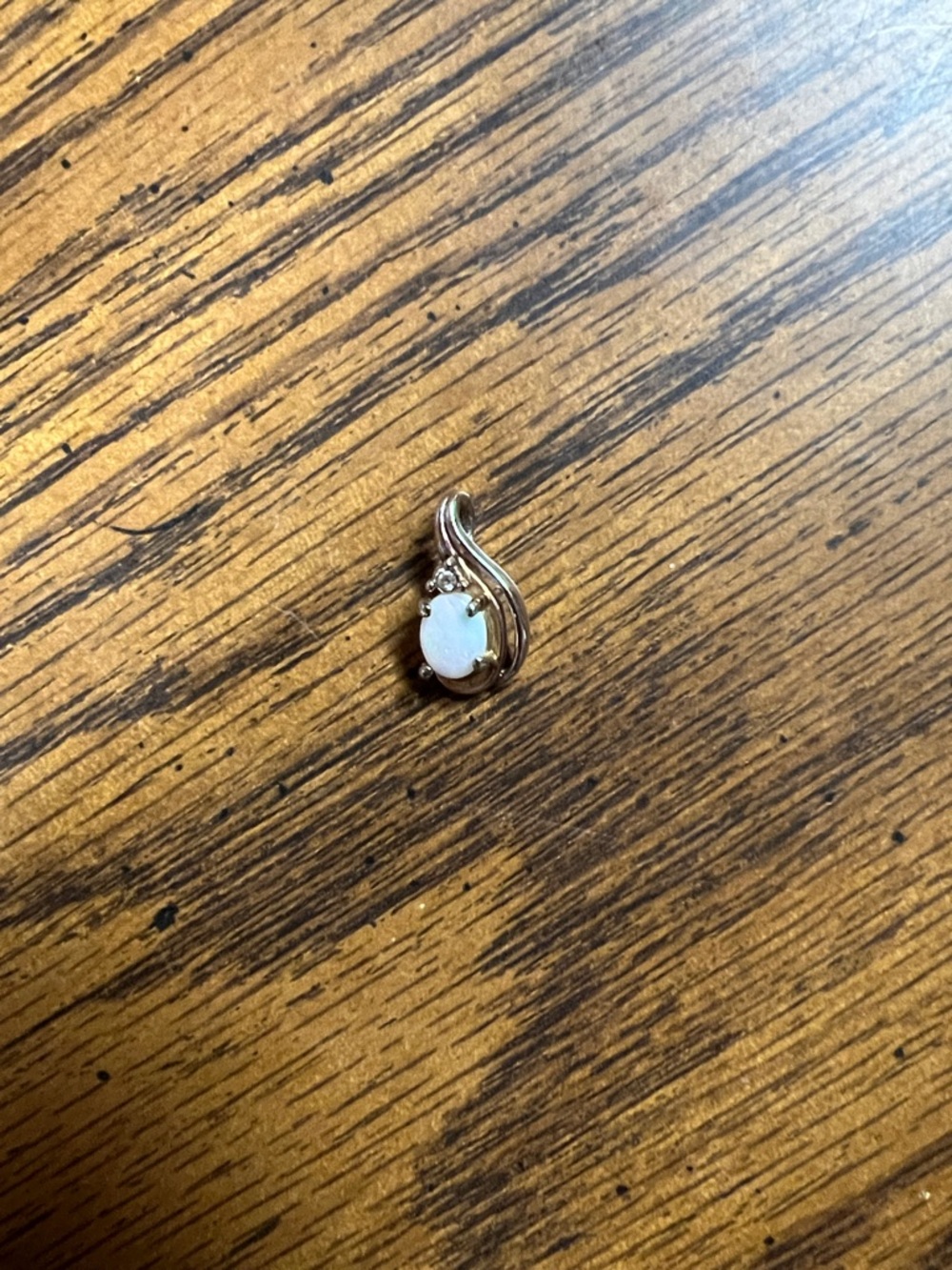 Opal Teardrop Pendant in White and Gold - Women Jewelry